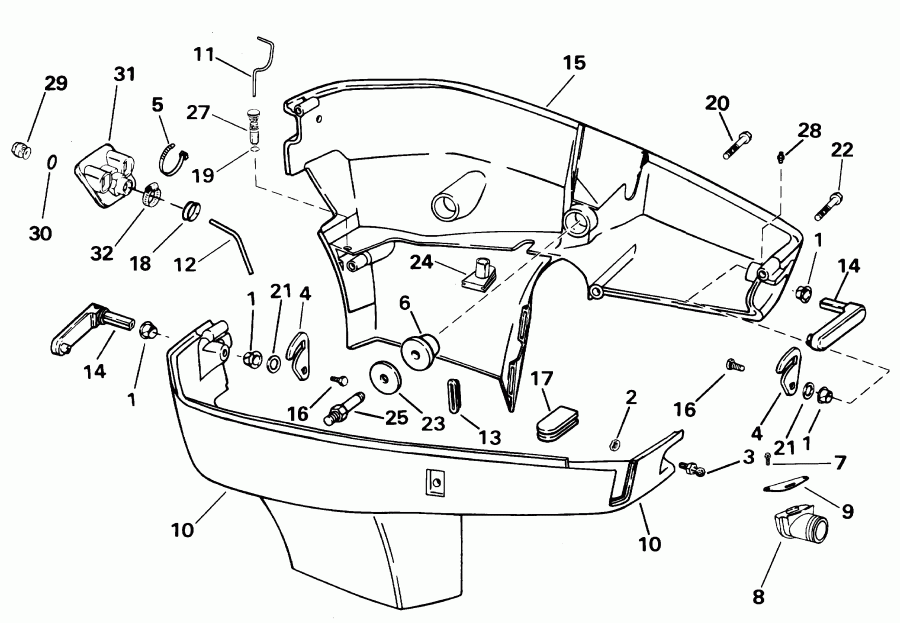 ��������� ����� Evinrude RE200FSSIF FFI, elec start, TNT, 20 in s  - wer Engine Cover - wer ������ ��������� (�����)