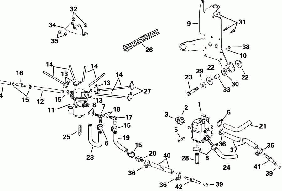��������� �������� ����� Evinrude RE225FXSIF FFI, elec start, TNT, 25 in s  - l Components - l Components