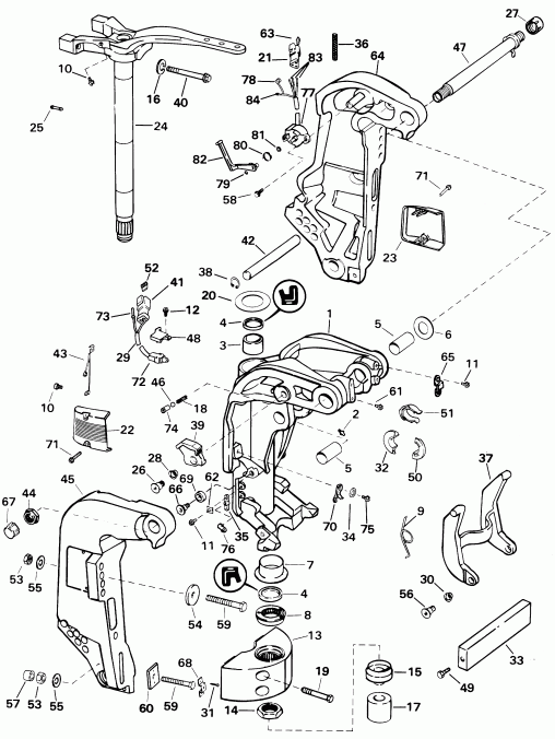 ��������� Evinrude RE225FXSIF FFI, elec start, TNT, 25 in s  - ern & ���������� ��������� - ern & Swivel Bracket