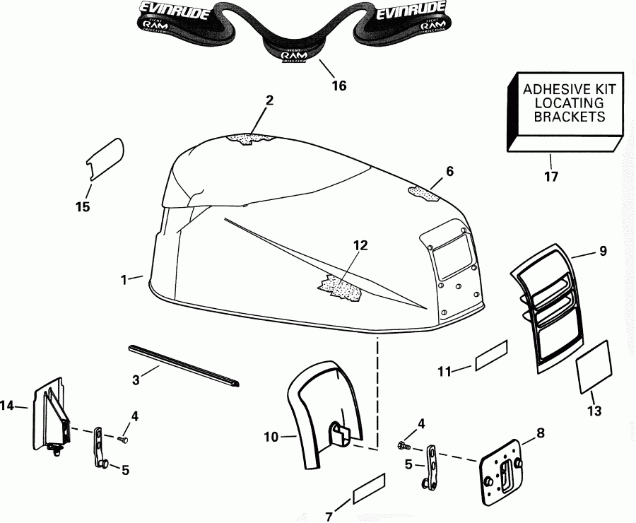 ��������� EVINRUDE RE90FPLSIF FFI, elec start, TNT, 20 in s  - gine Cover / gine ������