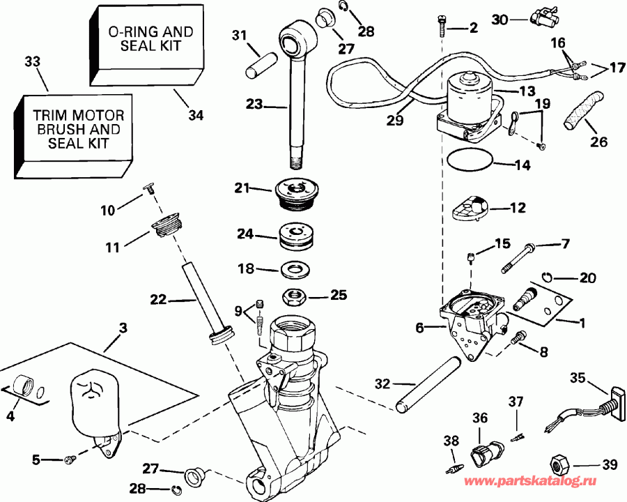 �������� ��������� ����� ������� E150FPXSNF Ficht Fuel Injection, 25 in.   - wer Trim/tilt Hydraulic Assembly