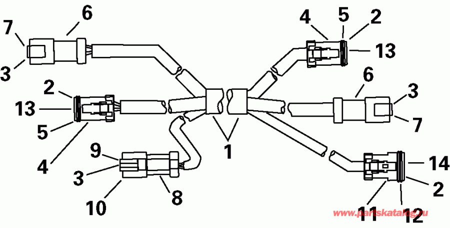 ��������� �������� ����� ������� E150FPXSNF Ficht Fuel Injection, 25 in.   - tension ������ - tension Cable