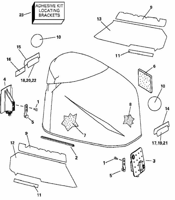 �������� ��������� ����� EVINRUDE E200FCXSNF Ficht RAM Injection, 25 in.,   - gine Cover