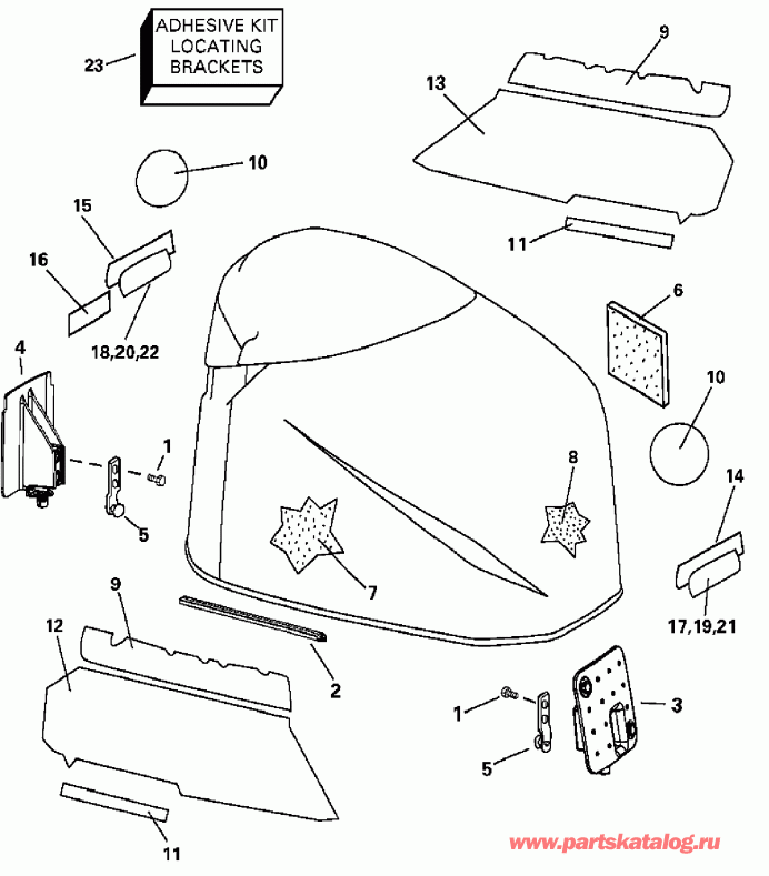  EVINRUDE E200FPLSNF Ficht RAM Injection, 20 in. s  - gine Cover - gine ������