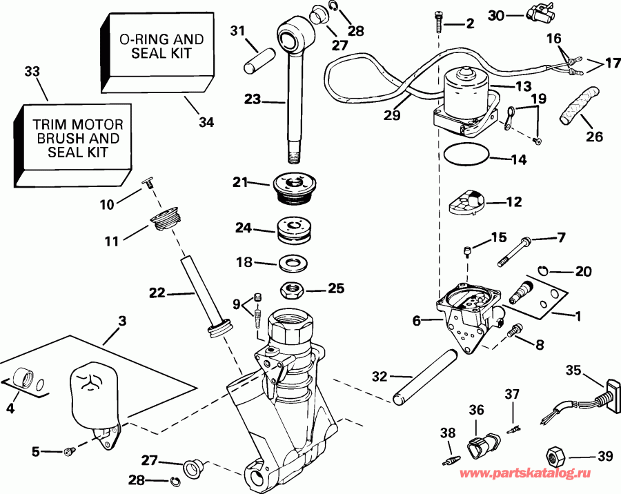    Evinrude E90FPLSNF Ficht Fuel Injection, 20 in.,   - wer Trim/tilt Hydraulic Assembly / wer Trim / tilt Hydraulic Assembly