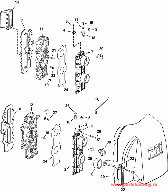 �������� ����� EVINRUDE E115FPLSTB  - take ��������� / take Manifold
