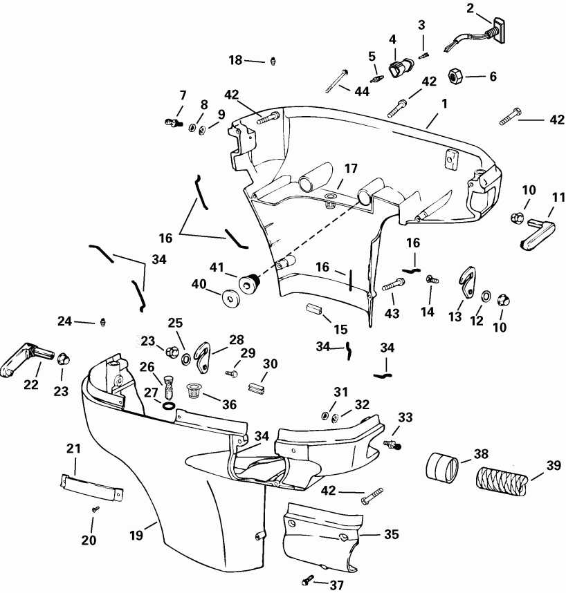 ��������� ��������� EVINRUDE E115FPXSTB  - wer ������ ��������� (�����) / wer Engine Cover