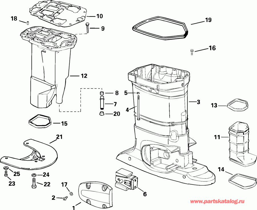 ��������� EVINRUDE E135FPLSTA  - haust Housing - haust ������