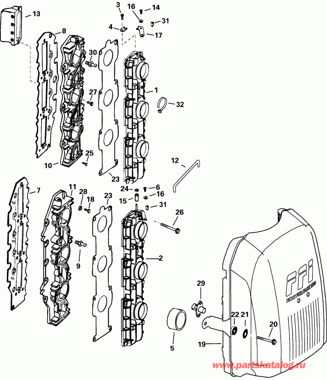 ����� EVINRUDE E175FPLSTB  - take Manifold
