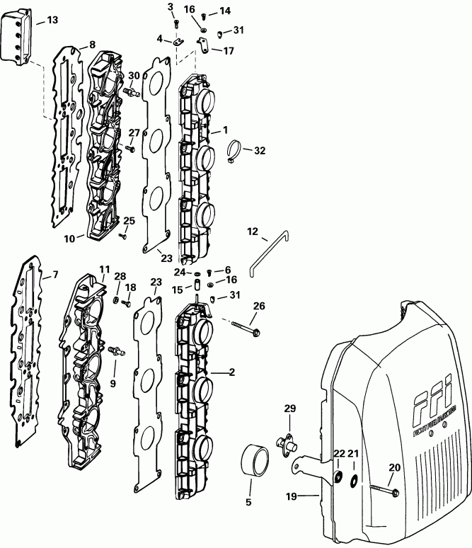 �������� ��������� ����� Evinrude E175FPXSTB  - take Manifold