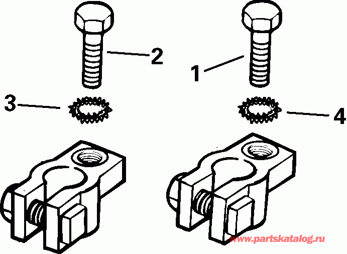 ����� Evinrude E200FHLSTS  - ttery ������ Kit - ttery Terminal Kit