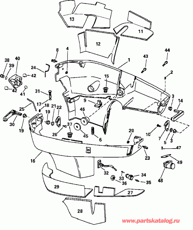 EVINRUDE E200FHLSTS  - wer Engine Cover - wer ������ ��������� (�����)