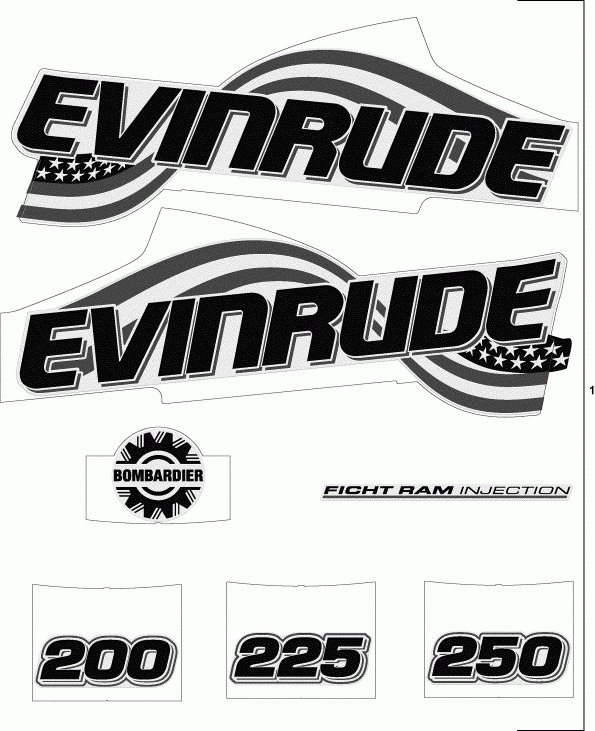 ����� EVINRUDE E250FPLSTR  - ����� Flag Set