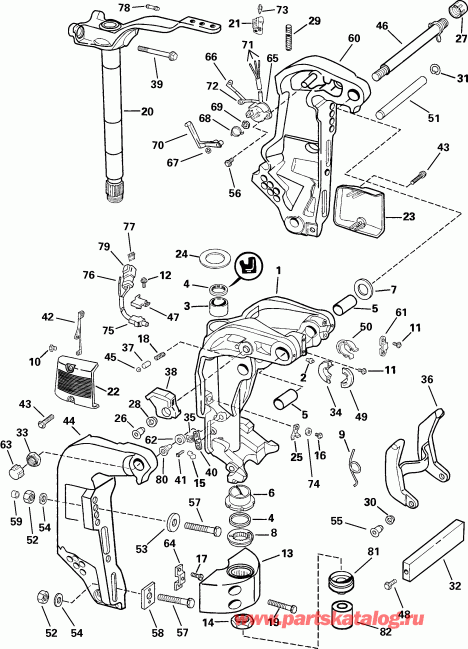 �������� ����� Evinrude E90FPLSTB  - dsection / dsection