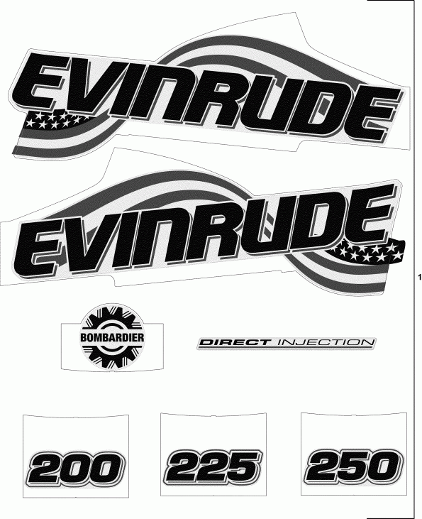 ����� Evinrude E200FPXSRB  - White Models - ����� Models