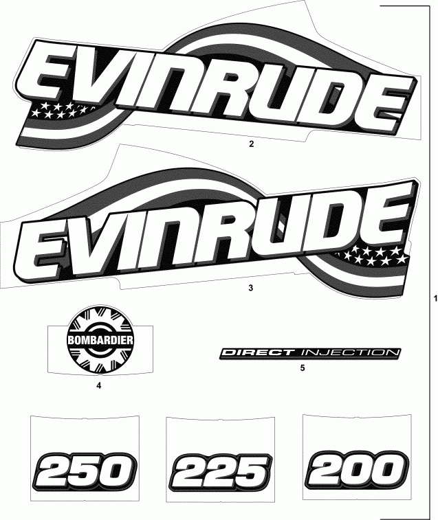  Evinrude E225FCXSRB  - Blue Models /  Models