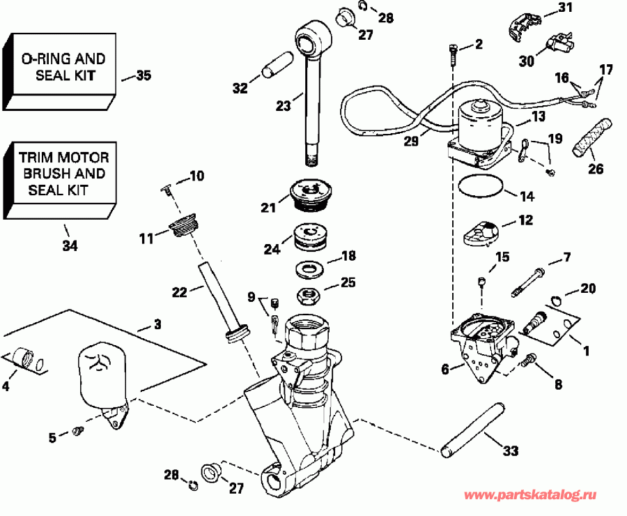 ��������� ����� EVINRUDE E225FPXSRB  - wer Trim And Tilt