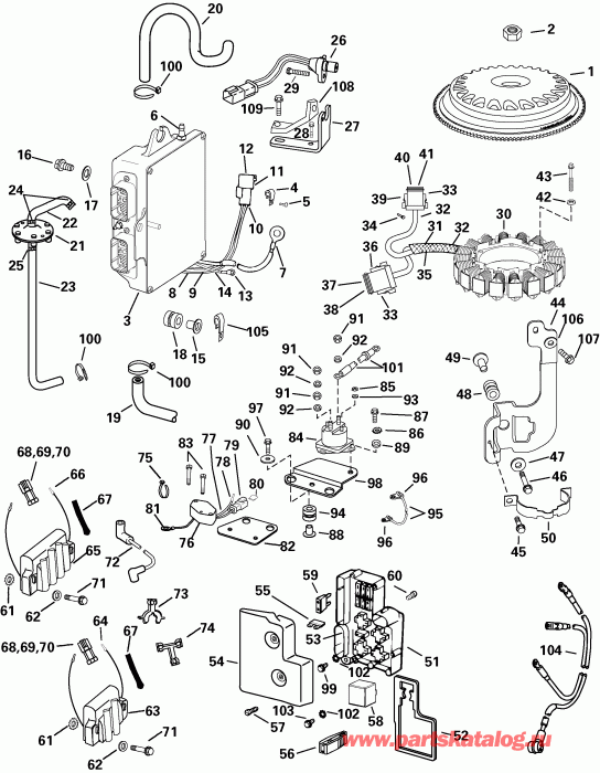 �������� ��������� ����� Evinrude E225FPZSRB  - ectrical System - ectrical System