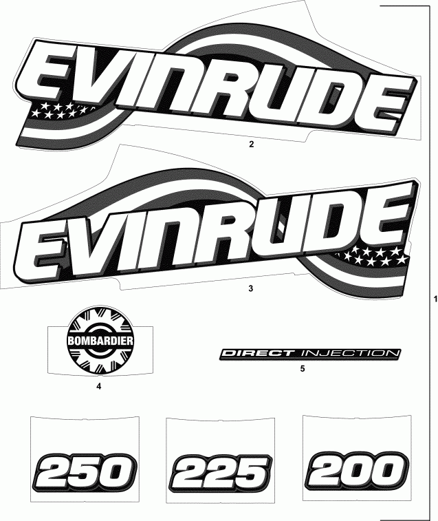 ����� Evinrude E250FCXSRM  - ������� Models