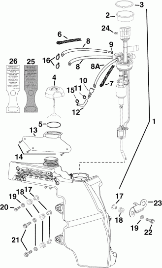 ����� Evinrude E40DPLSRC  - l Tank & Pump - l Tank & �����