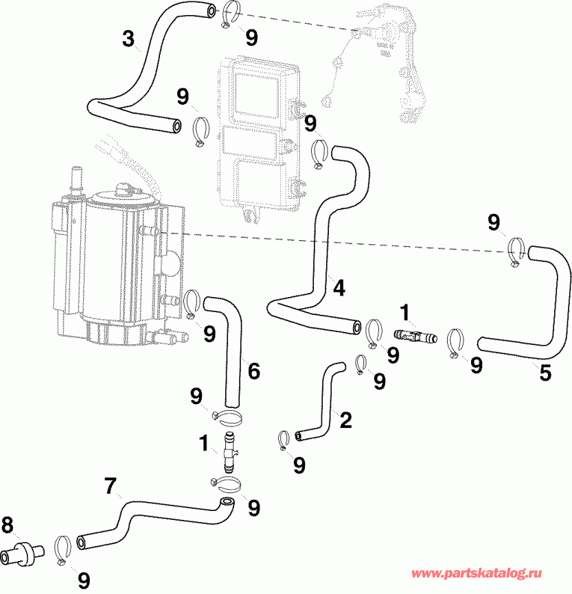 ����� Evinrude E90DPLSRC  - oling Hoses
