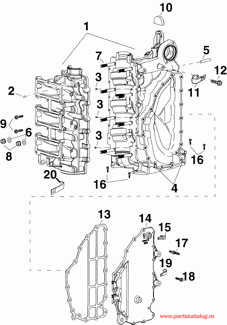  ������� E90DPXSRC  - linder & Crankcase - linder & ������ ���������