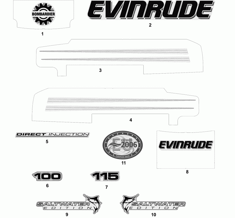  Evinrude E115FPLSOD  - cals White Models