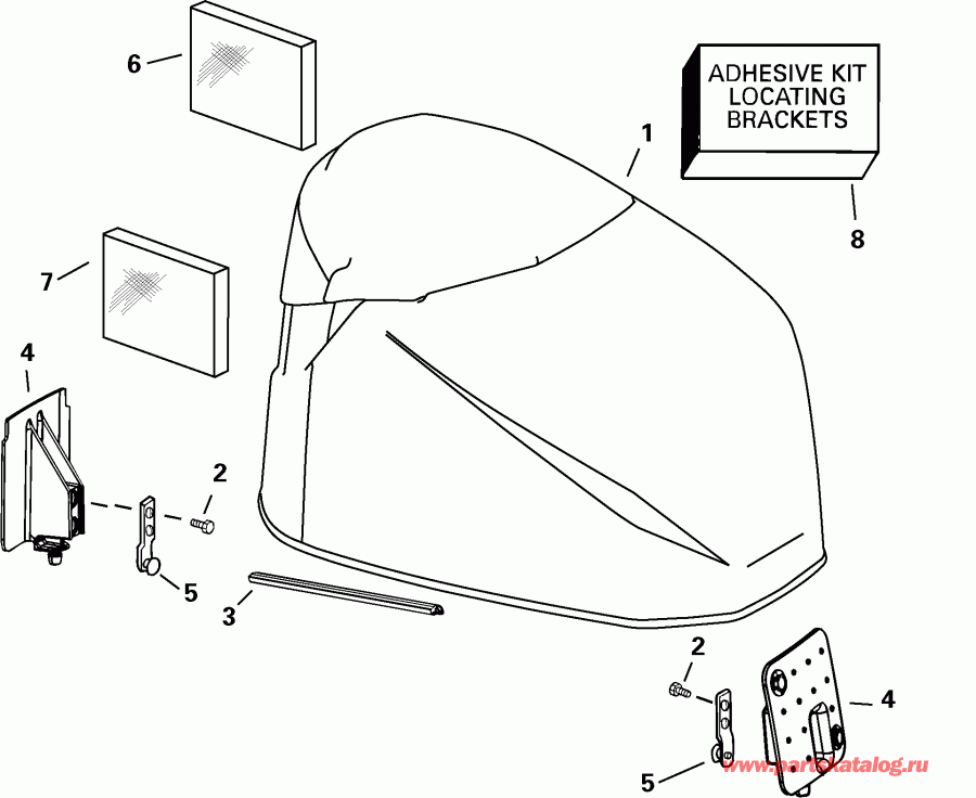 �������� ��������� ����� Evinrude E135FPXSOB  - gine ������ / gine Cover