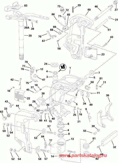  EVINRUDE E200DPLSOC  - ern & Swivel Bracket