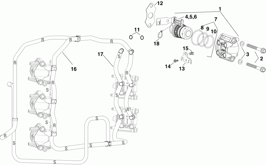 ��������� �������� ����� EVINRUDE E200DPXSOC  - el �������� & Rails - el Injector & Rails