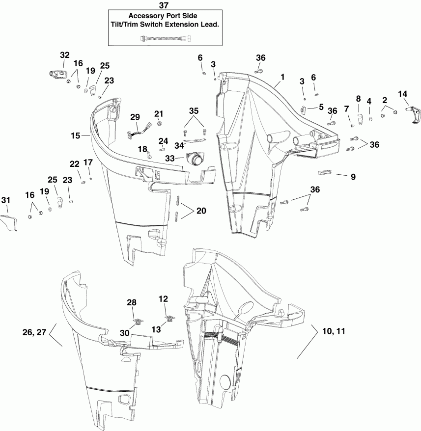 ��������� ����� EVINRUDE E225DHLSOG  - wer ������ ��������� (�����) / wer Engine Cover