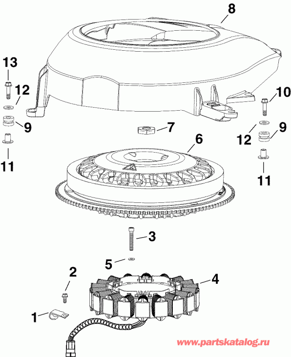  EVINRUDE E225DPLSOC  - ywheel & ������ - ywheel & Stator