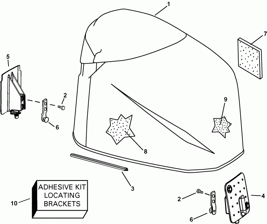 �������� ��������� ����� Evinrude E225FCXSOE  - gine Cover
