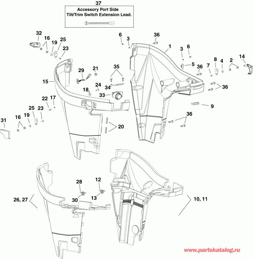 ��������� �������� ����� EVINRUDE E250DCXSOC  - wer Engine Cover / wer ������ ��������� (�����)