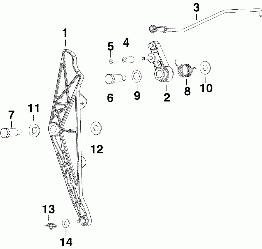 �������� ��������� ����� Evinrude E250DCXSOC  - rottle Linkage - rottle ��������� ��������