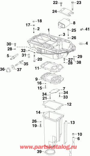 ��������� ����� EVINRUDE E250DCZSOC  - haust ������ Inner - haust Housing Inner