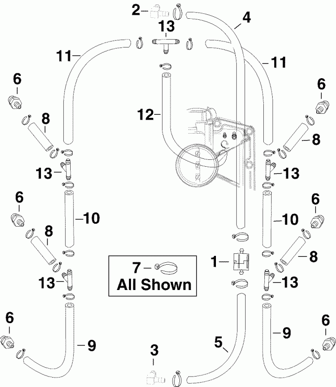 ��������� �������� ����� Evinrude E250DCZSOC  - l Recirculation �����s