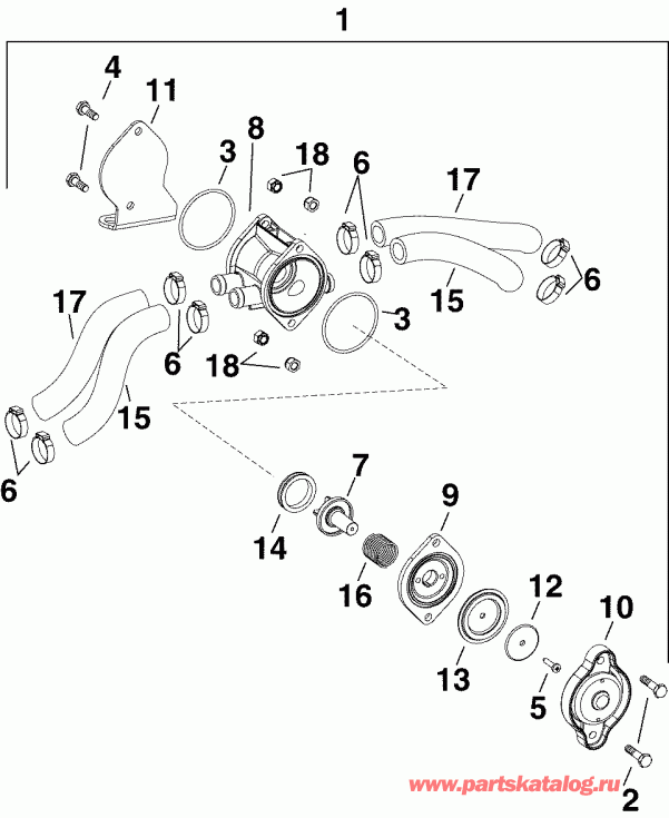 ��������� ����� EVINRUDE E250DPXSOC  - ter Pressure Relief Valve
