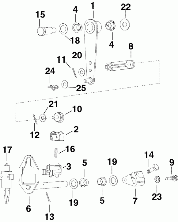  Evinrude E250DPZSOC  - ift ��������� �������� / ift Linkage