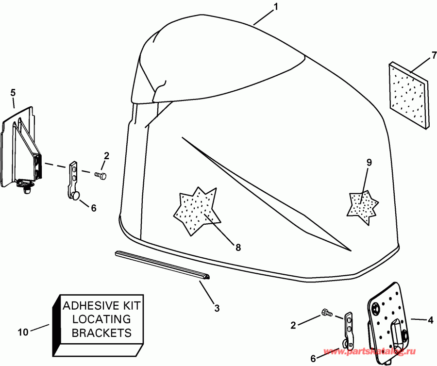 ����� EVINRUDE E250FPXSOB  - gine Cover / gine ������