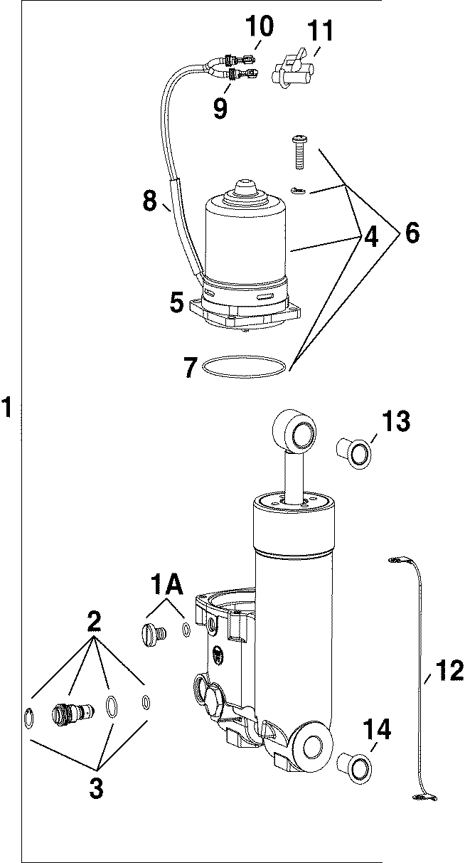 �������� ��������� ����� EVINRUDE E40DELSOR  - im & Tilt Hydraulic Assembly - im & Tilt Hydraulic Assembly