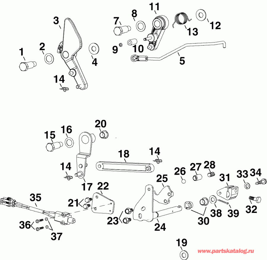 �������� ��������� ����� Evinrude E40DPLSOR  - rottle & ������������� ���������