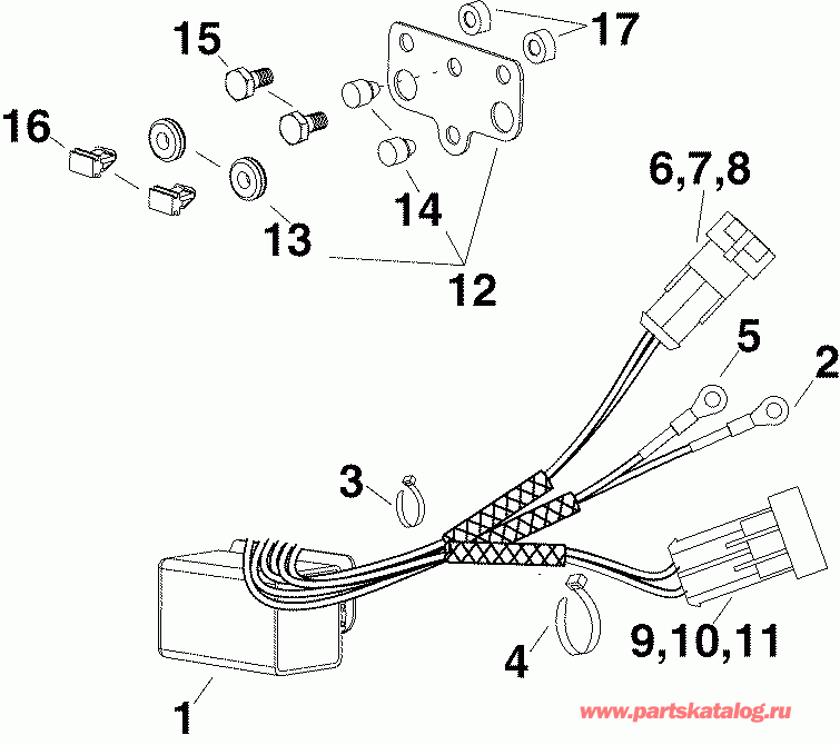�������� ����� Evinrude E40DPLSOR  - im & Tilt ���� / im & Tilt Relay
