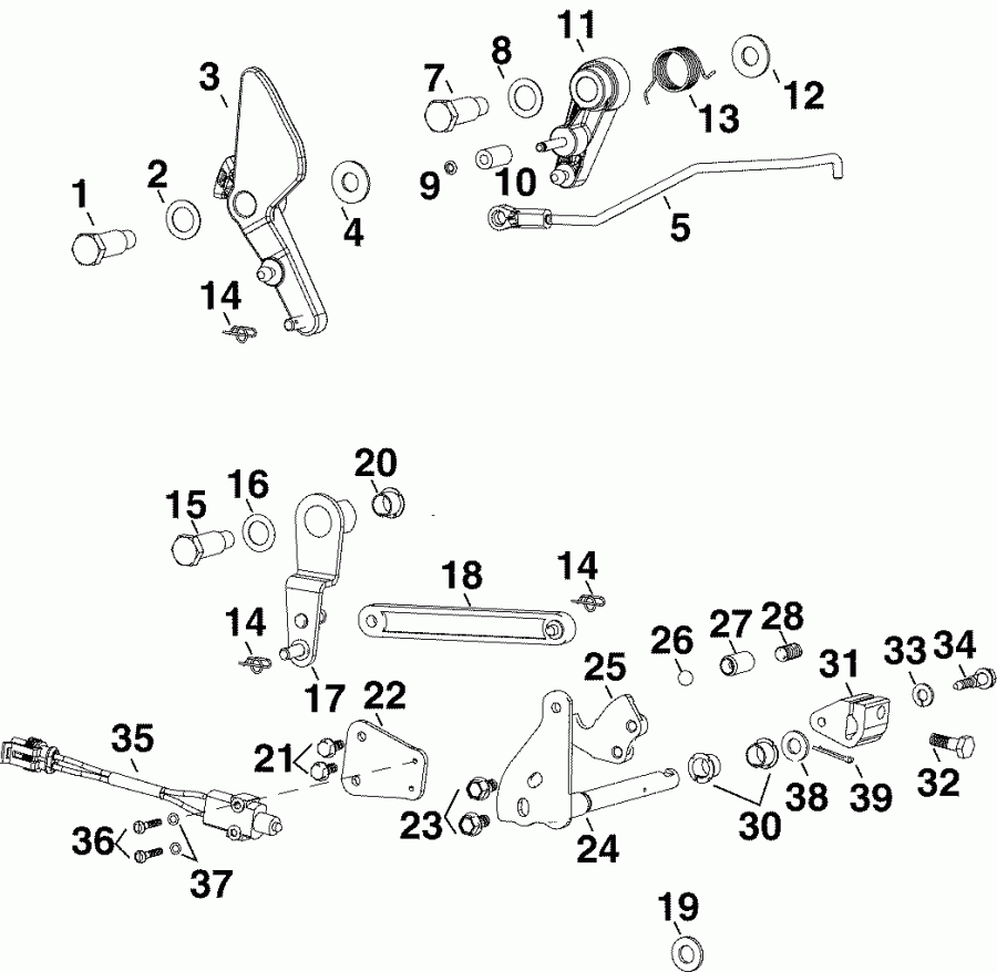 ����� Evinrude E60WDRLSOS  - rottle & Shift Linkage / rottle & ������������� ���������