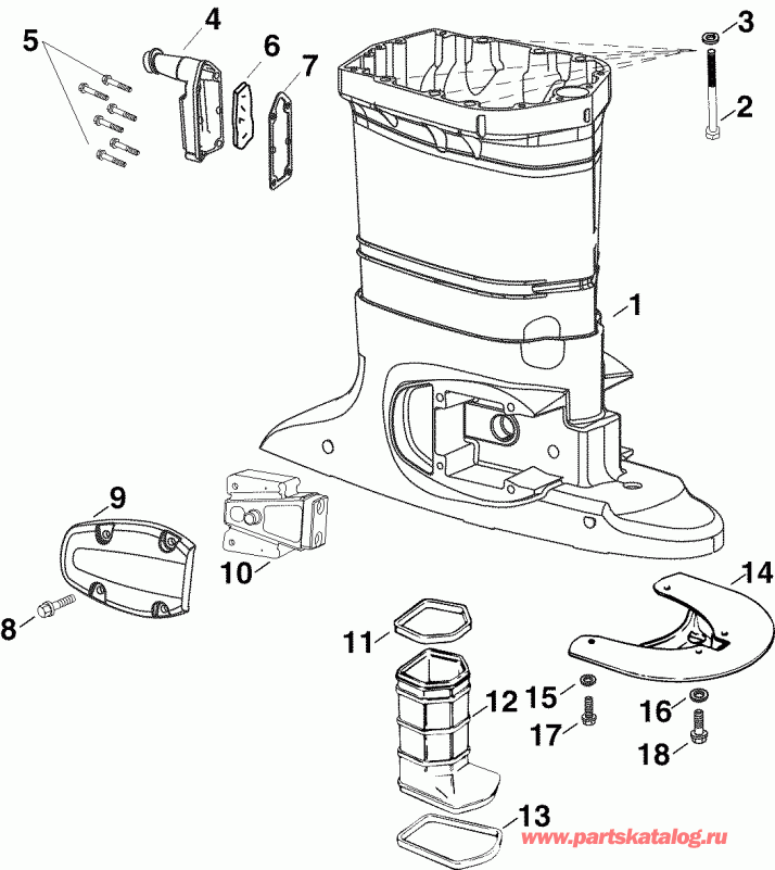  Evinrude E90DPLSOR  - haust Housing