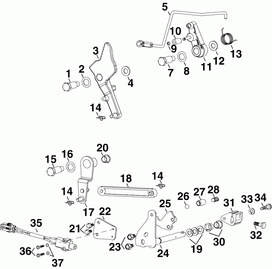 ��������� �������� ����� Evinrude E90DSLSOC  - rottle & ������������� ���������