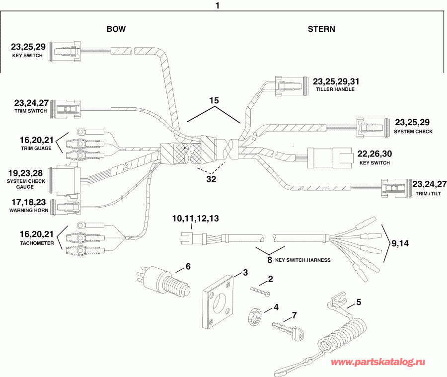 �������� ��������� ����� Evinrude E90DSLSOC  - ller Upgrade Systemcheck Harness Kit / ller ����grade Systemcheck ���� �������� Kit
