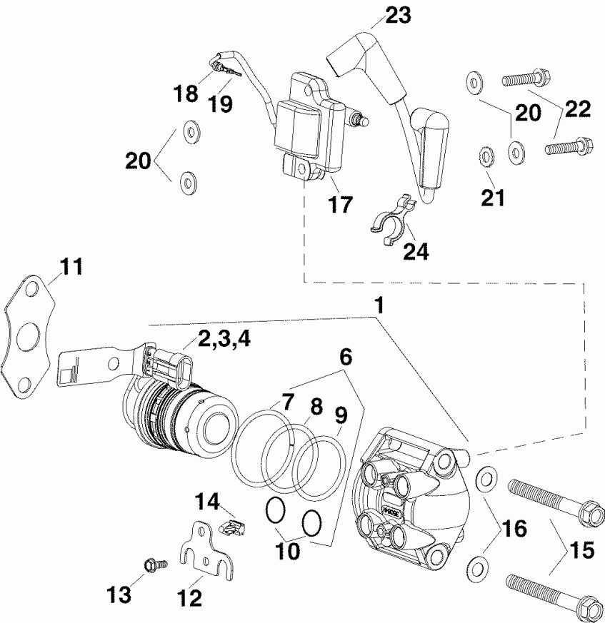��������� EVINRUDE E90WDPLSOS  - el Injector & Ignition Coil / el �������� & ������� ���������