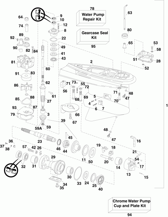 ��������� ����� Evinrude E90WDPLSOS  - arcase Px , W Models