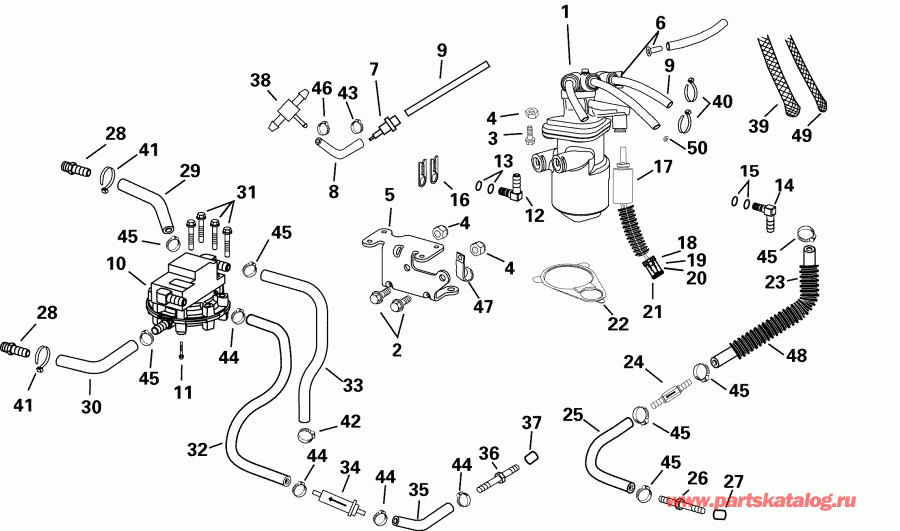 ��������� �������� ����� Evinrude E115FPLSDS  - ling System / ling System
